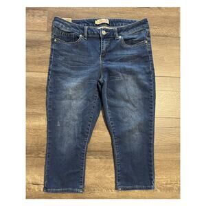 Seven Dark Wash Distressed Denim Capri Jeans Size 12‎